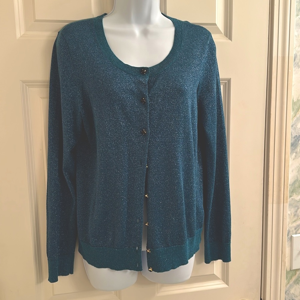 Talbots shimmering cardigan in size M.